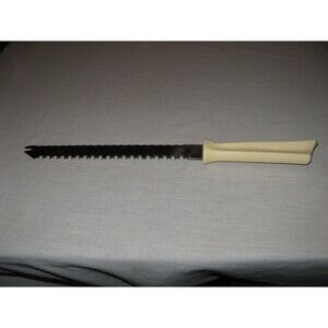 VINTAGE QUIKUT QUIKKLE STAINLESS 15.5" DOUBLE SIDED CARVING BREAD KNIFE SERRATED